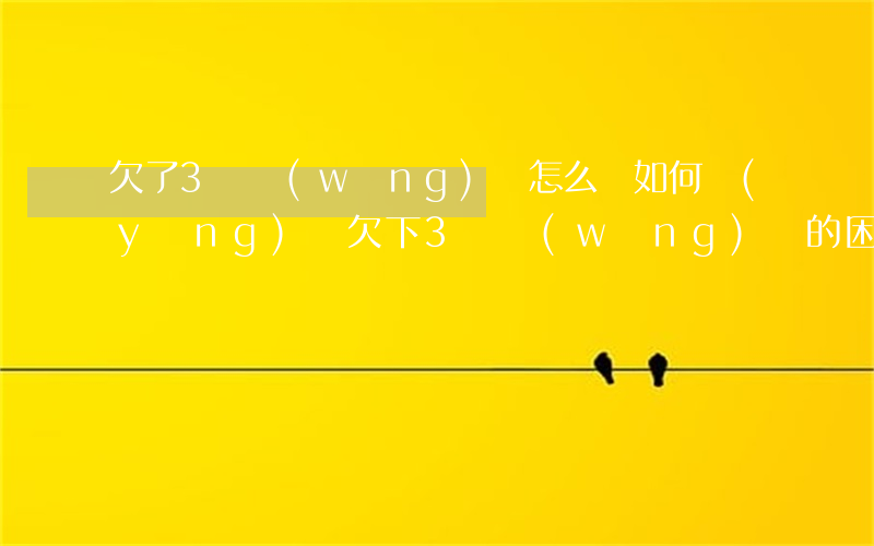 欠了3萬網(wǎng)貸怎么辦，如何應(yīng)對欠下3萬網(wǎng)貸的困境？